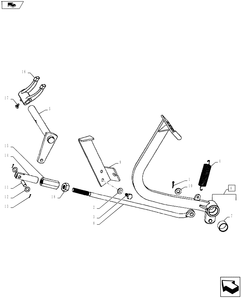 Схема запчастей Case IH FARMALL 65A - (18.100.01[02]) - CLUTCH PEDAL AND LINKAGE (18) - CLUTCH