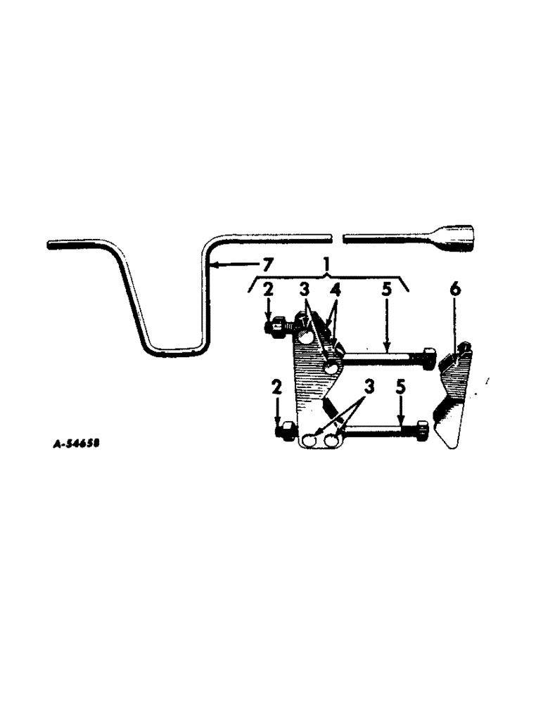 Схема запчастей Case IH INTERNATIONAL - (A-36[A]) - REAR SECTIONS, REAR AXLE ATTACHING CLAMP AND WRENCH 