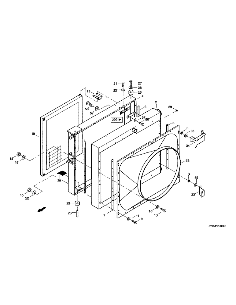 Схема запчастей Case IH 8790 - (051) - RADIATOR SYSTEM, RADIATOR HOUSING, OIL COOLER (10) - ENGINE