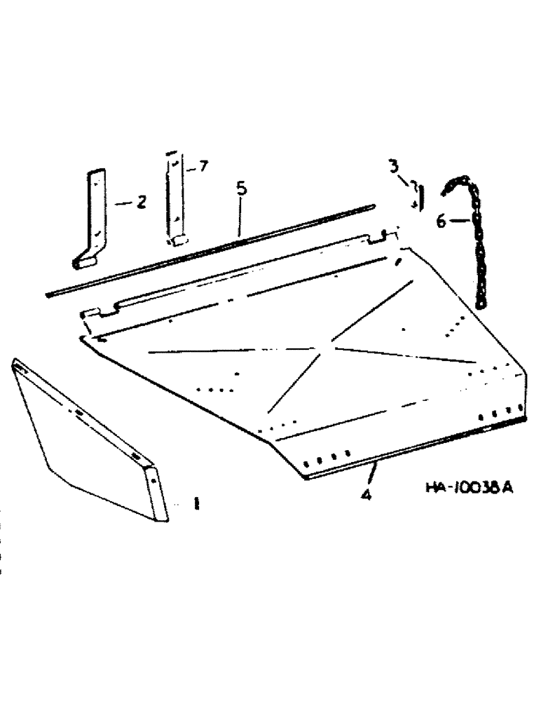 Схема запчастей Case IH SINGLE - (A-35) - SINGLE OVERSHOT AUGER HEADER, REAR DEFLECTOR, FOR USE 