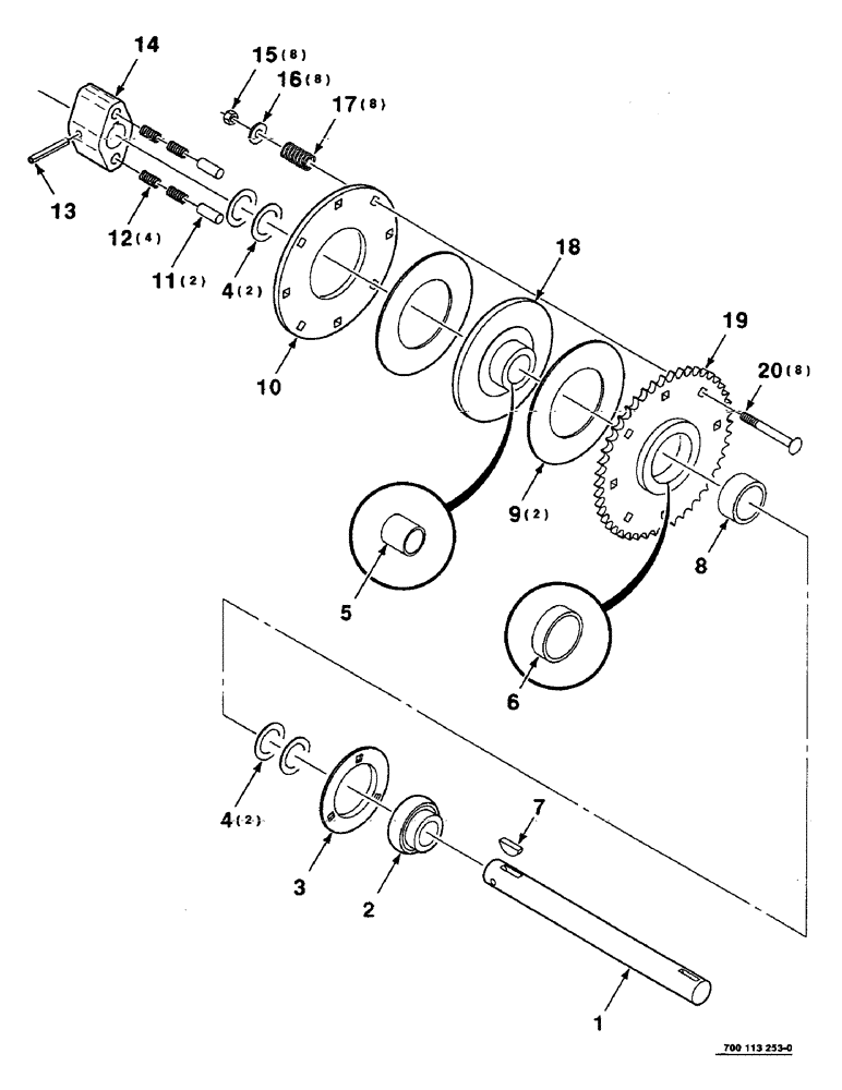 Схема запчастей Case IH 8580 - (03-14) - PICKUP CLUTCH ASSEMBLY Pickup