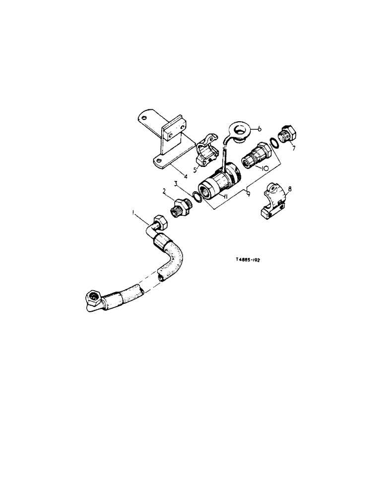 Схема запчастей Case IH 434 - (5-25[1]) - SELF-SEALING COUPLING, SINGLE BREAKAWAY - HYDRAULIC ATTACHMENTS (08) - HYDRAULICS