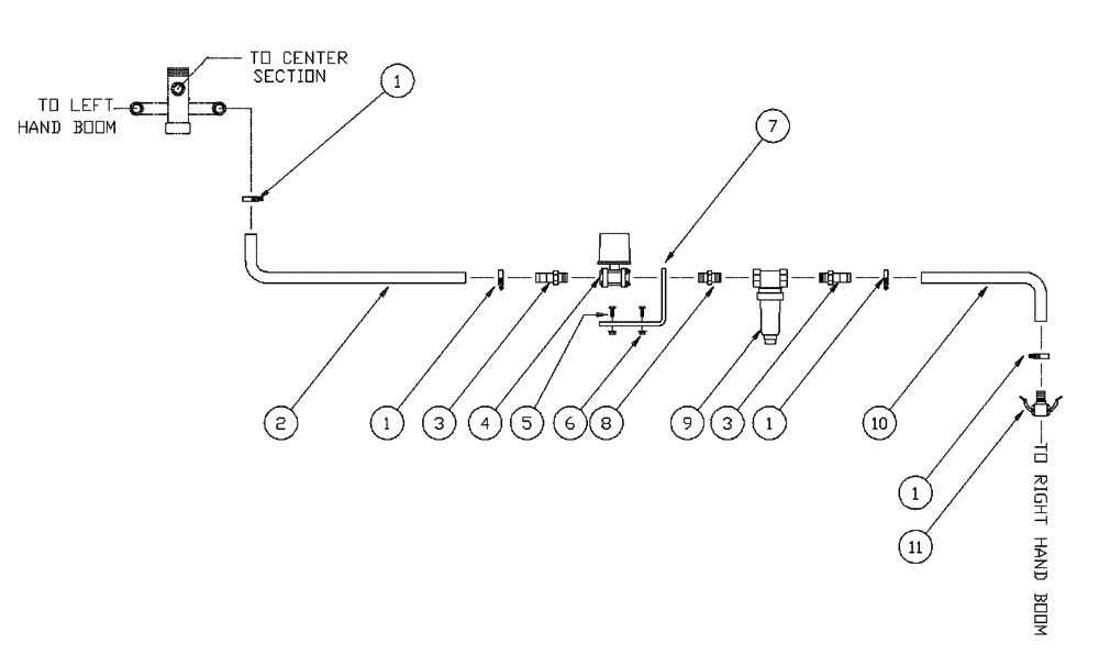 Схема запчастей Case IH PATRIOT XL - (09-025) - 60 3-BOOM SHUTOFF RH BOOM Liquid Plumbing