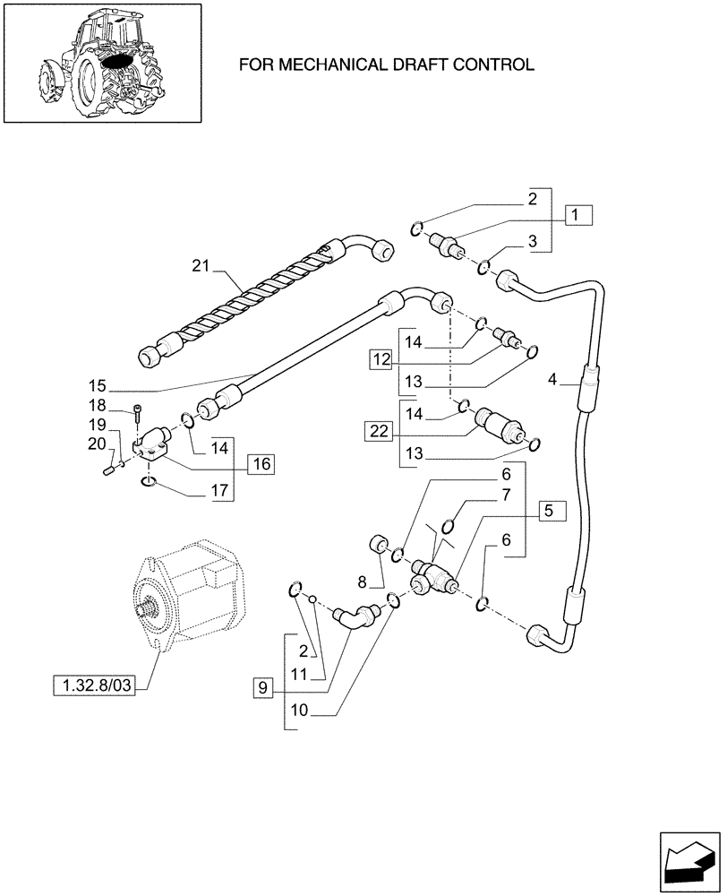 Схема запчастей Case IH MXU115 - (1.82.1/08[02]) - (VAR.350) CCLS FOR TRANSMISSION 16X16 - LIFTER, LINES (07) - HYDRAULIC SYSTEM