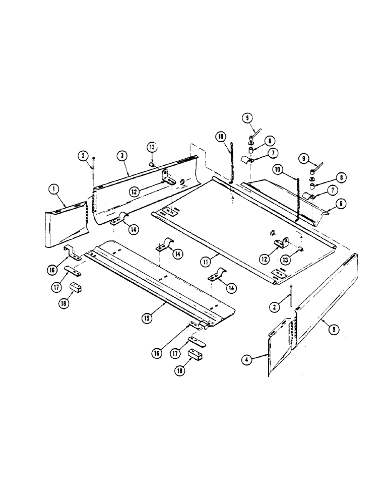 Схема запчастей Case IH 1255 - (120) - WINDROW FORMING SHIELDS (58) - ATTACHMENTS/HEADERS