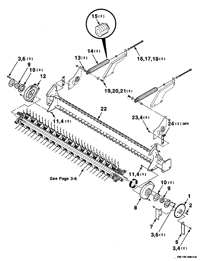 Схема запчастей Case IH RS551 - (3-04) - PICKUP FRAME, FLOTATION AND SUPPORT ASSEMBLIES Pickup