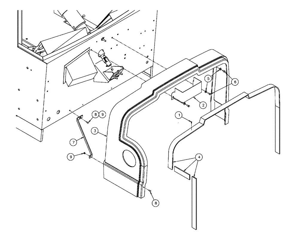 Схема запчастей Case IH FLX3300B - (04-016) - COWLING GROUP Frame & Suspension