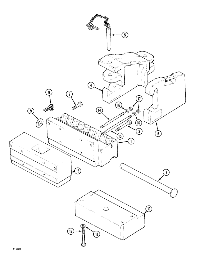 Схема запчастей Case IH 5150 - (9A-6) - FRONT WEIGHTS (09) - CHASSIS/ATTACHMENTS