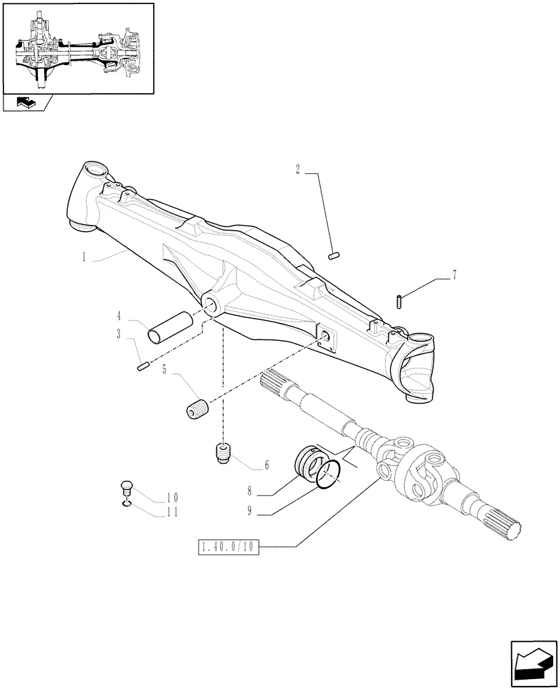 Схема запчастей Case IH FARMALL 85U - (1.40.0/01) - FRONT AXLE - BOX & RELEVANT PARTS (04) - FRONT AXLE & STEERING