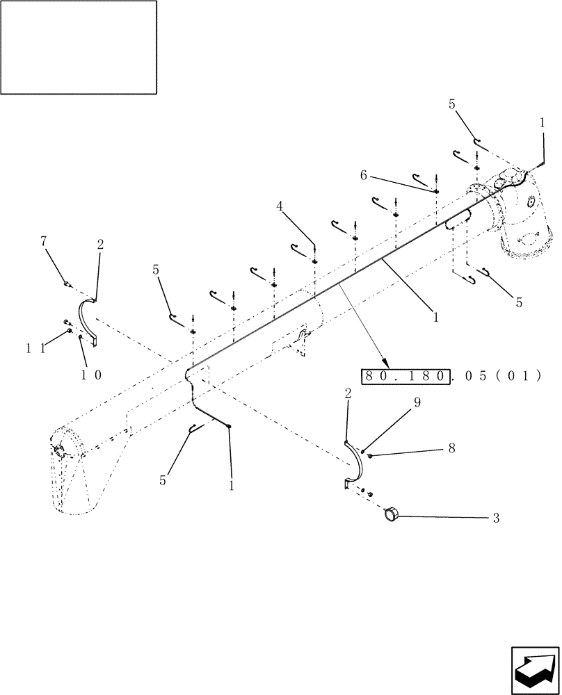 Схема запчастей Case IH 8010 - (55.404.31[01]) - LIGHT, UNLOADING AUGER - 7010/8010 (55) - ELECTRICAL SYSTEMS