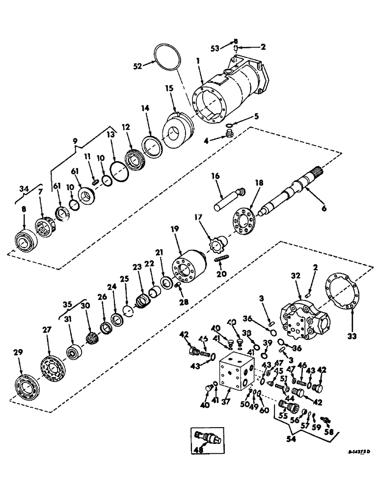 Схема запчастей Case IH 403 - (170) - HYDRAULIC MOTOR ASSY, FOR HYDROSTATIC GROUND DRIVE (35) - HYDRAULIC SYSTEMS