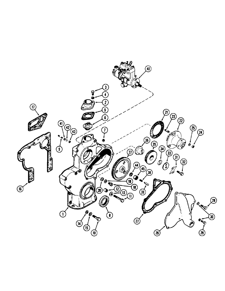 Схема запчастей Case IH 1150 - (132) - INJECTION PUMP DRIVE AND HOUSING, 188 DIESEL ENGINE (10) - ENGINE