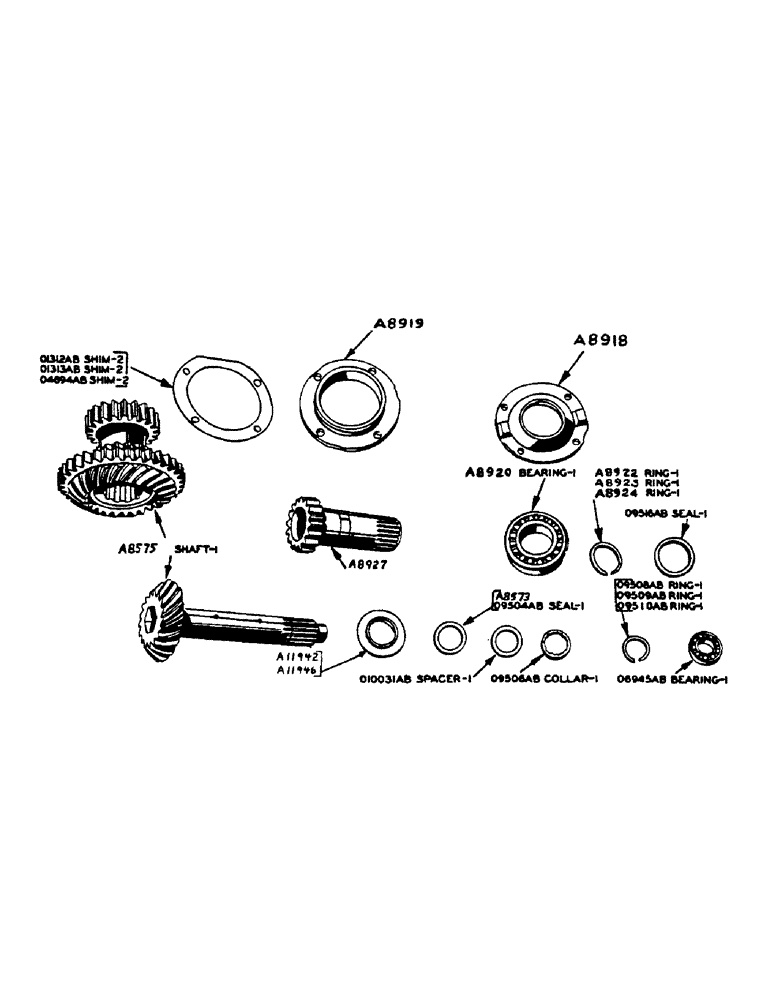 Схема запчастей Case IH 500-SERIES - (049) - CLUTCH SHAFT TRACTOR NUMBER 8060852 AND AFTER (06) - POWER TRAIN