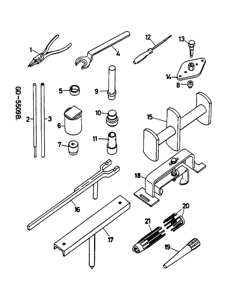 Схема запчастей Case IH 744 - (1B09) - SERVICE TOOLS FOR TRANSMISSION Accessories & Attachments / Miscellaneous