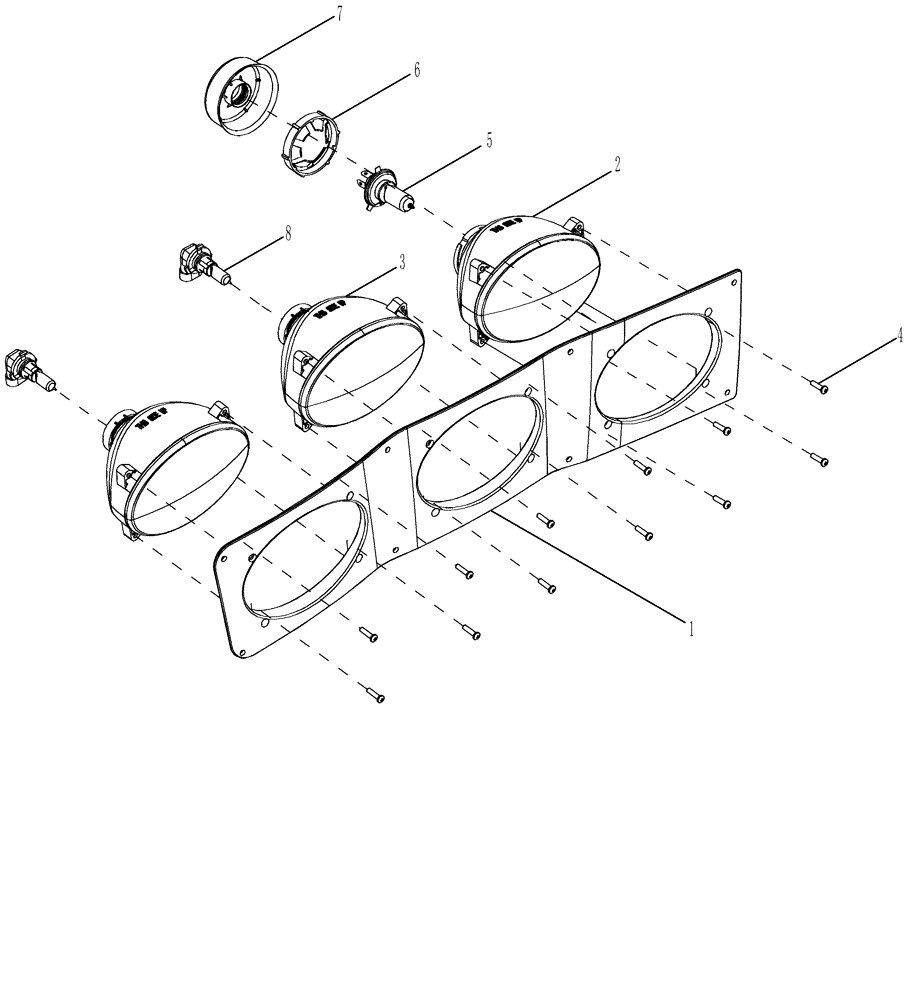 Схема запчастей Case IH 420 TIER 3 - (04-20A) - LAMP ASSEMBLY - DRIVE AND FLOOD - MODEL YEAR 2009 AND AFTER (06) - ELECTRICAL SYSTEMS