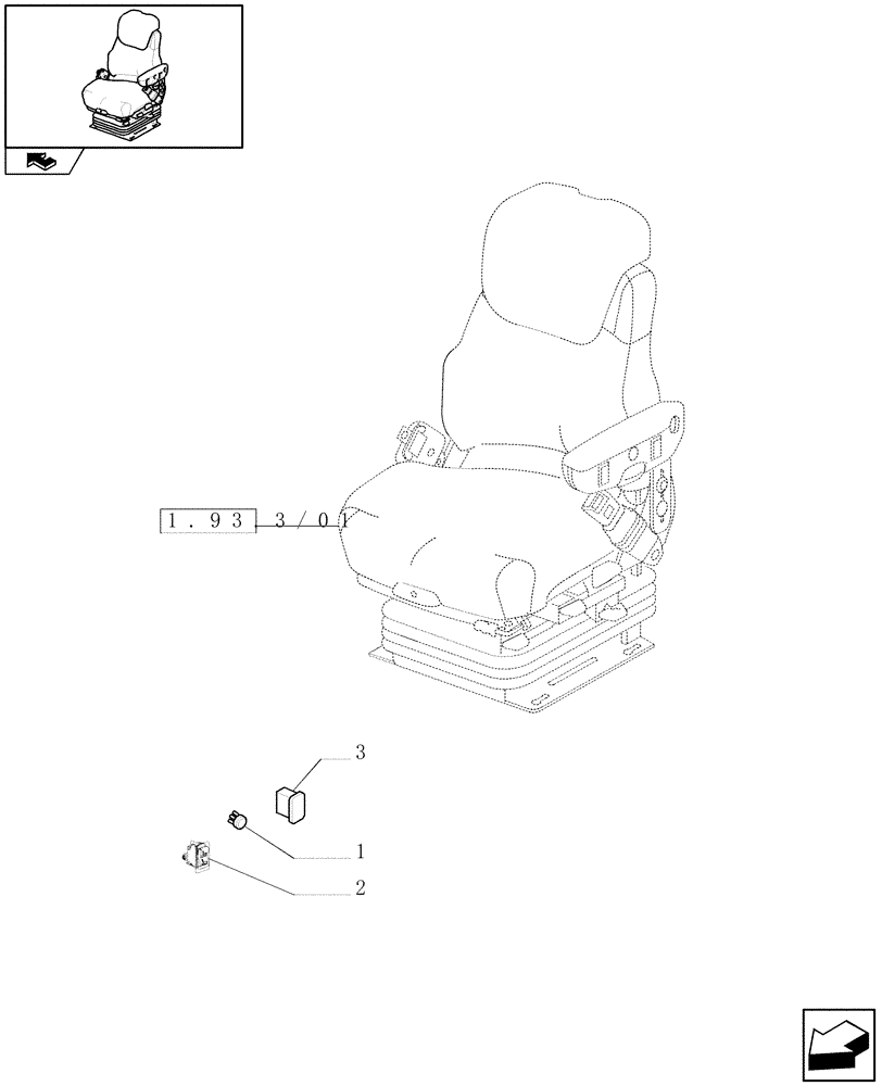 Схема запчастей Case IH PUMA 180 - (1.75.1/12) - (VAR.319-679-963) DELUXE SEAT CONTROL SWITCHES (06) - ELECTRICAL SYSTEMS