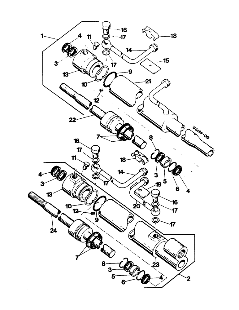 Схема запчастей Case IH 644 - (2G11) - STEERING CYLINDER (07) - HYDRAULICS