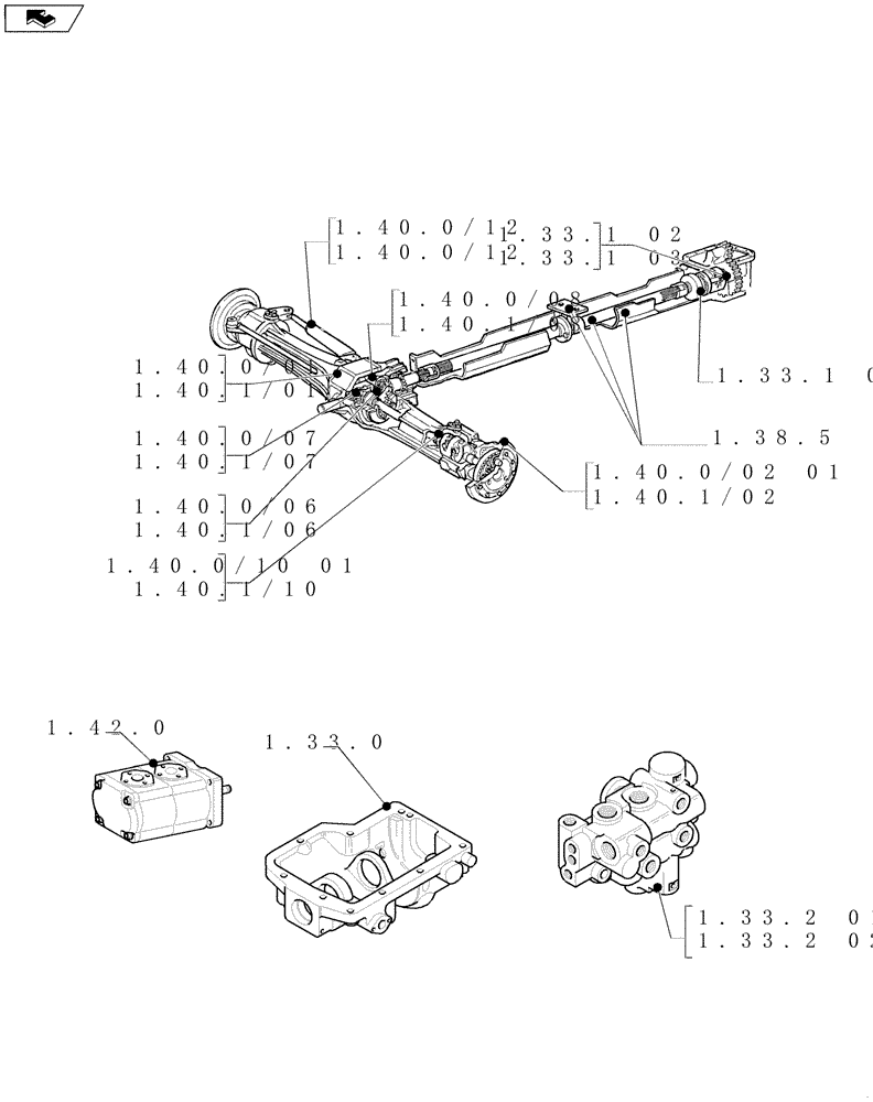 Схема запчастей Case IH FARMALL 85N - (SEC. 04) - FRONT AXLE & STEERING (00) - GENERAL