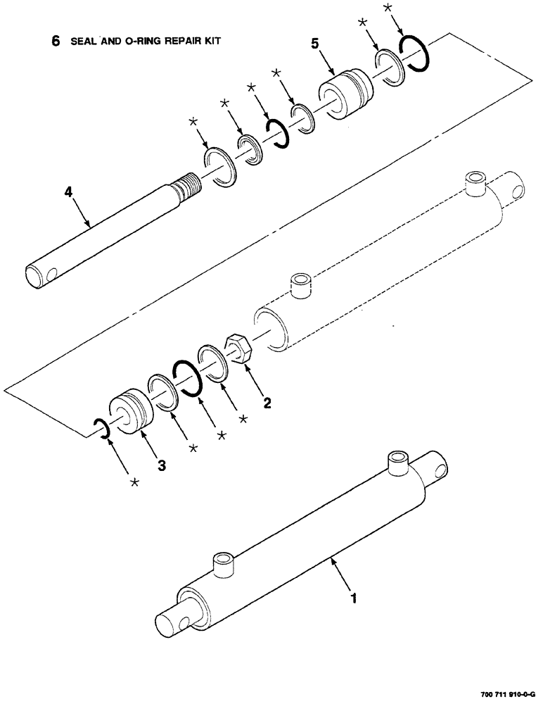 Схема запчастей Case IH RS561 - (08-040) - HYDRAULIC CYLINDER ASSEMBLY (CLUTCH) (2 INCH BORE X 4 INCH STROKE) (07) - HYDRAULICS