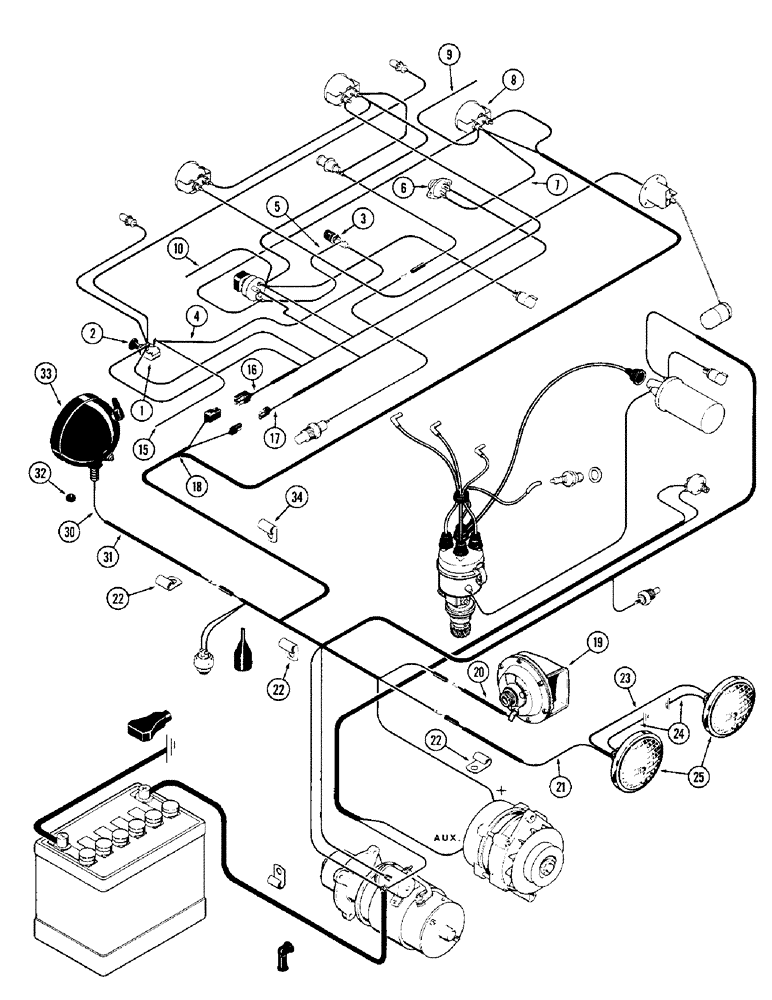 Схема запчастей Case IH M570AT - (042) - LIGHTS AND ACCESSORY WIRING (04) - ELECTRICAL SYSTEMS