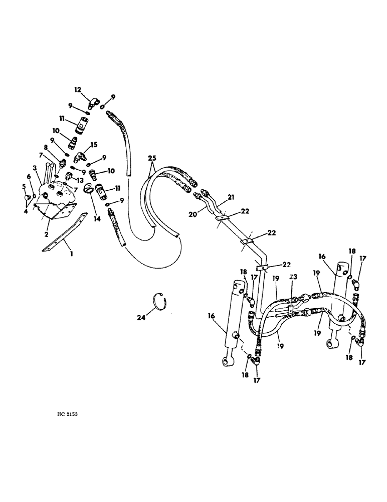 Схема запчастей Case IH 2250 - (E-22) - BUCKET HYDRAULICS, LOADER VALVE TO BUCKET CYLINDERS Invalid section