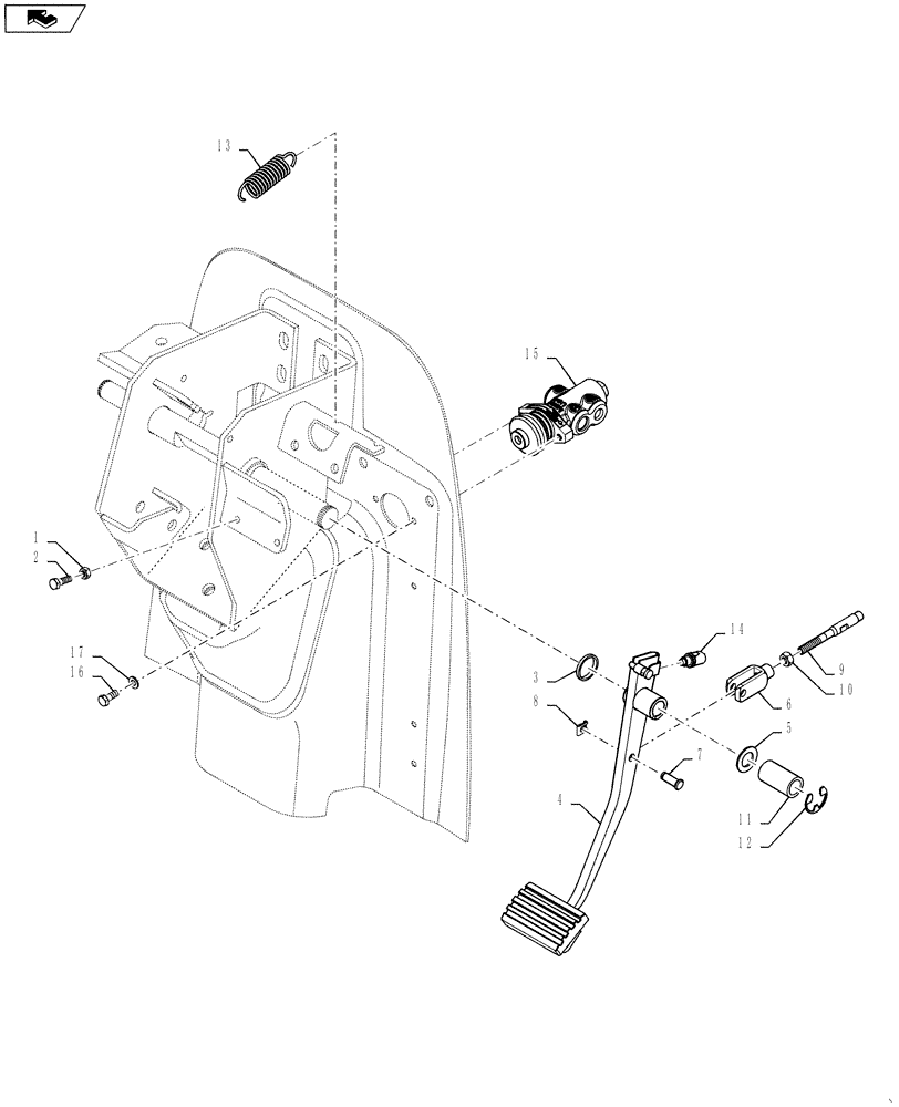 Схема запчастей Case IH 3230 - (33.202.01) - BRAKE CONTROL (33) - BRAKES & CONTROLS