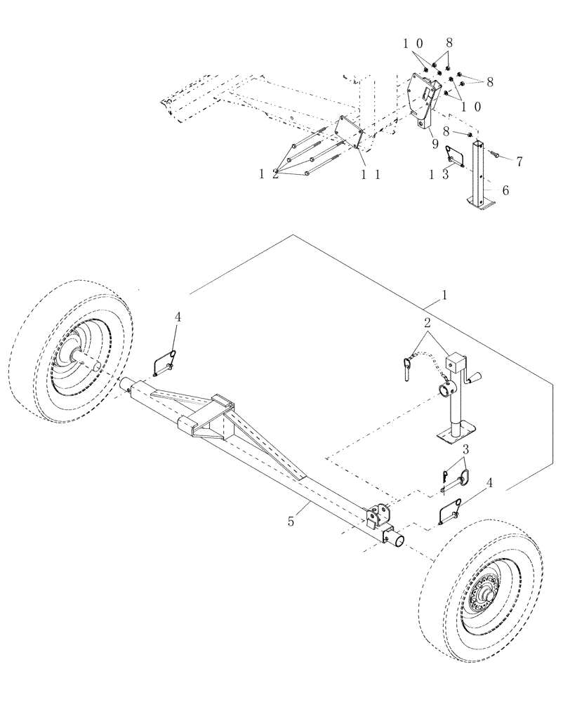 Схема запчастей Case IH DHX301 - (1.11) - TRANSPORT AXLE, 18 TO 36 FT (04) - AXLE