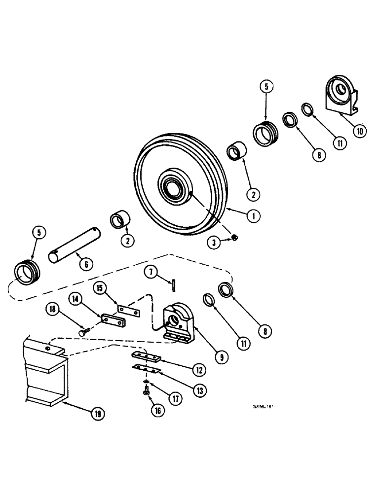 Схема запчастей Case IH 1660 - (6-88) - TRACK IDLER (03) - POWER TRAIN