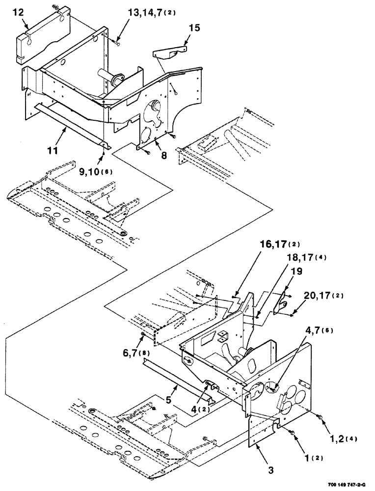 Схема запчастей Case IH 725 - (07-004) - HEADER FRAME ASSEMBLY (58) - ATTACHMENTS/HEADERS