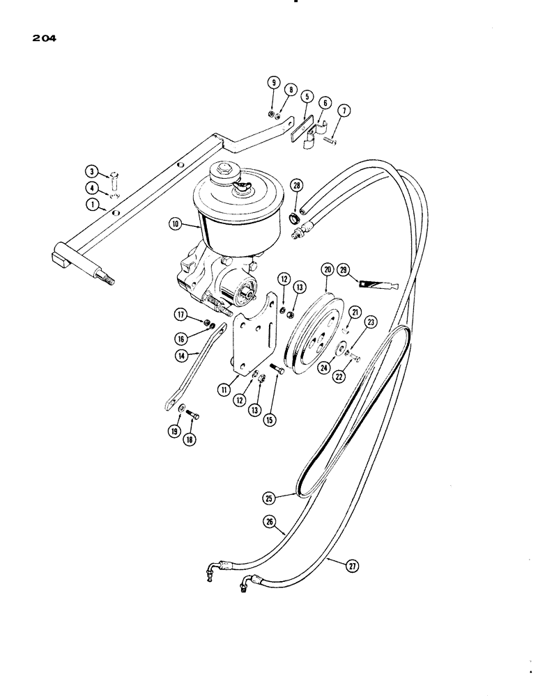 Схема запчастей Case IH 730 SERIES - (204) - POWER STEERING PUMP ATTACHMENT, FOUR WHEEL AND WESTERN, 1ST USED TRAC. S/N 8168000 (05) - STEERING