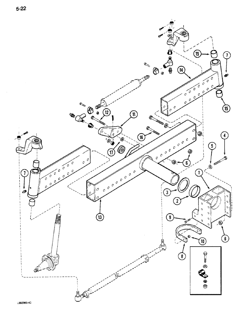 Схема запчастей Case IH 1640 - (5-22) - STEERING AXLE, ADJUSTABLE, EXCEPT POWER GUIDE AXLE (04) - STEERING