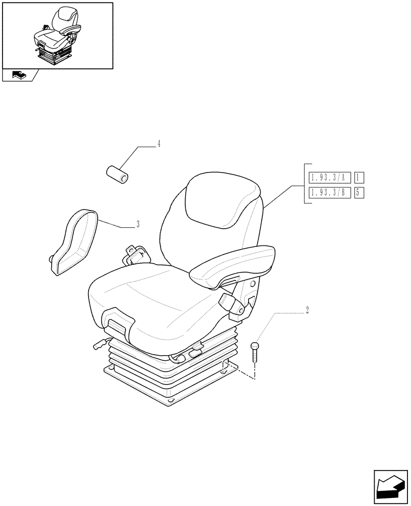 Схема запчастей Case IH PUMA 125 - (1.93.3) - SEAT (10) - OPERATORS PLATFORM/CAB