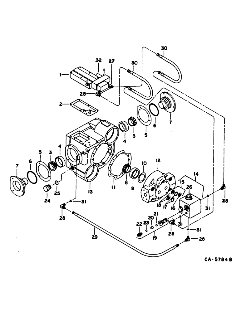 Схема запчастей Case IH 1480 - (10-35) - HYDRAULICS, HYDROSTATIC MOTOR, 2 SPEED, VALVE BLOCK, EATON (07) - HYDRAULICS