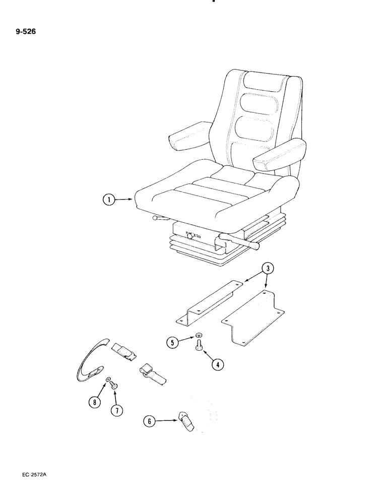 Схема запчастей Case IH 885 - (9-526) - SEAT, BOSTROM (CONTD) (09) - CHASSIS/ATTACHMENTS