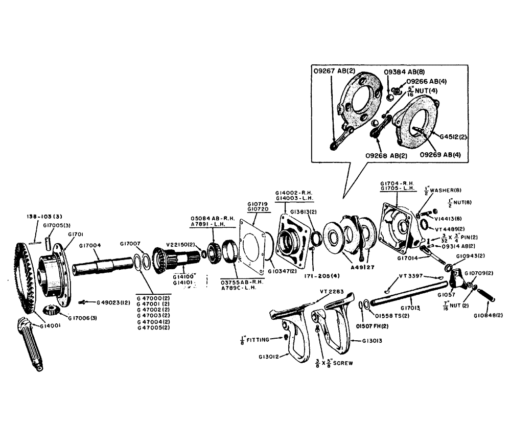 Схема запчастей Case IH 630 - (084) - DIFFERENTIAL RING GEAR AND COUNTERSHAFT AND BRAKE ASSEMBLY, BEFORE TRACTOR #6165137 (06) - POWER TRAIN