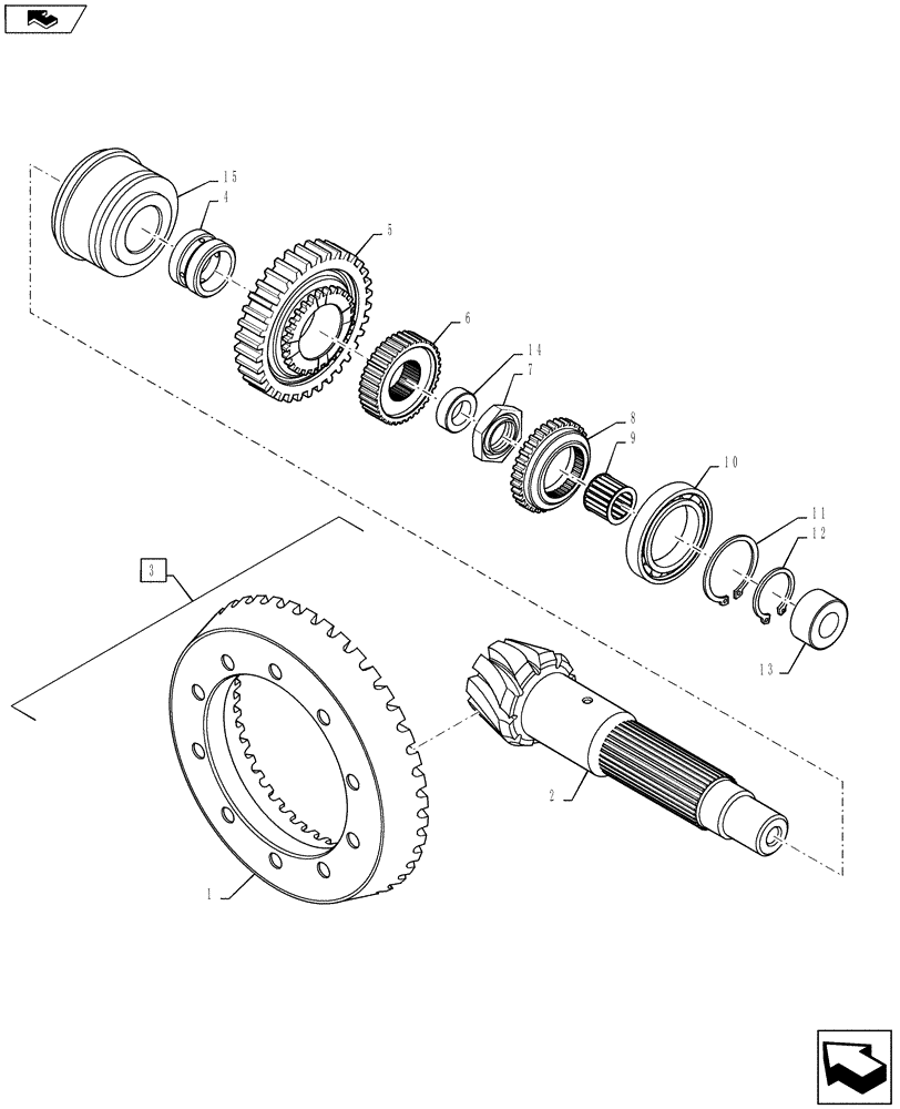 Схема запчастей Case IH FARMALL 45A - (27.106.01[02]) - DIFFERENTIAL PINION SHAFT & GEARS - 2WD (27) - REAR AXLE SYSTEM