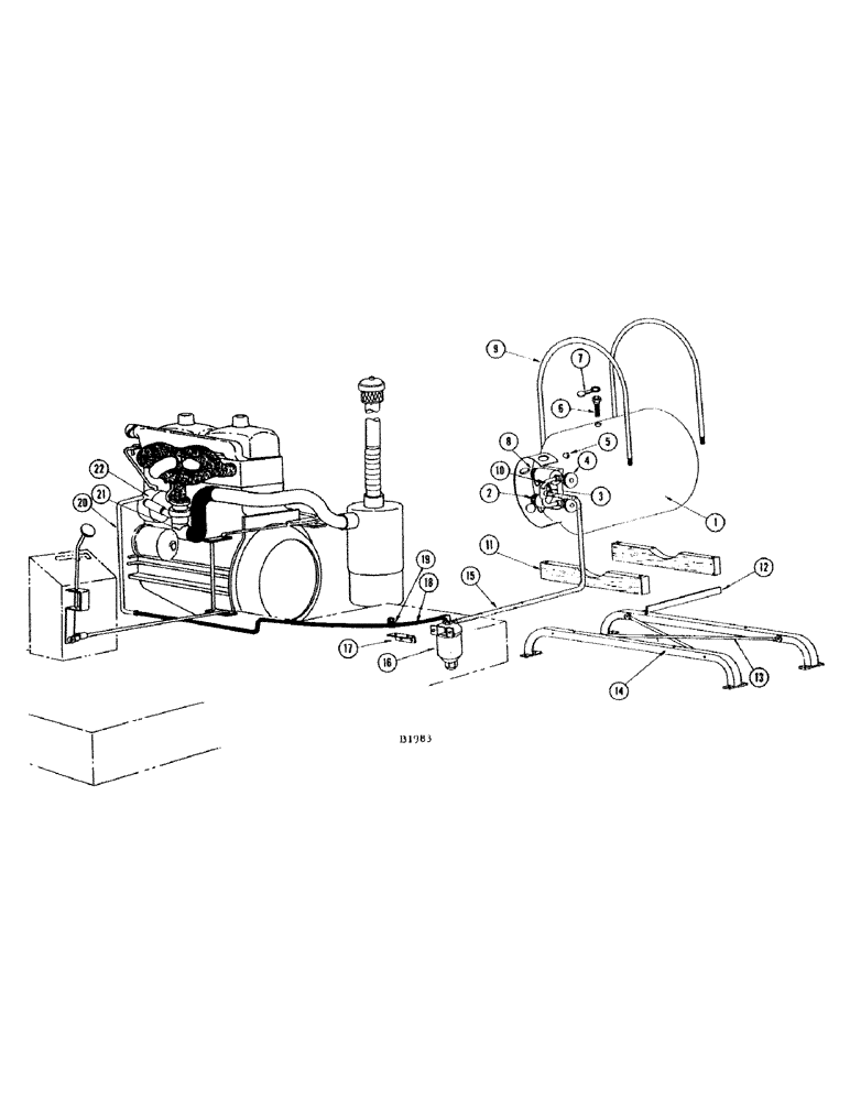 Схема запчастей Case IH 1010 - (448) - A284 LP-F ENGINE, L.P. FUEL TANK (10) - ENGINE