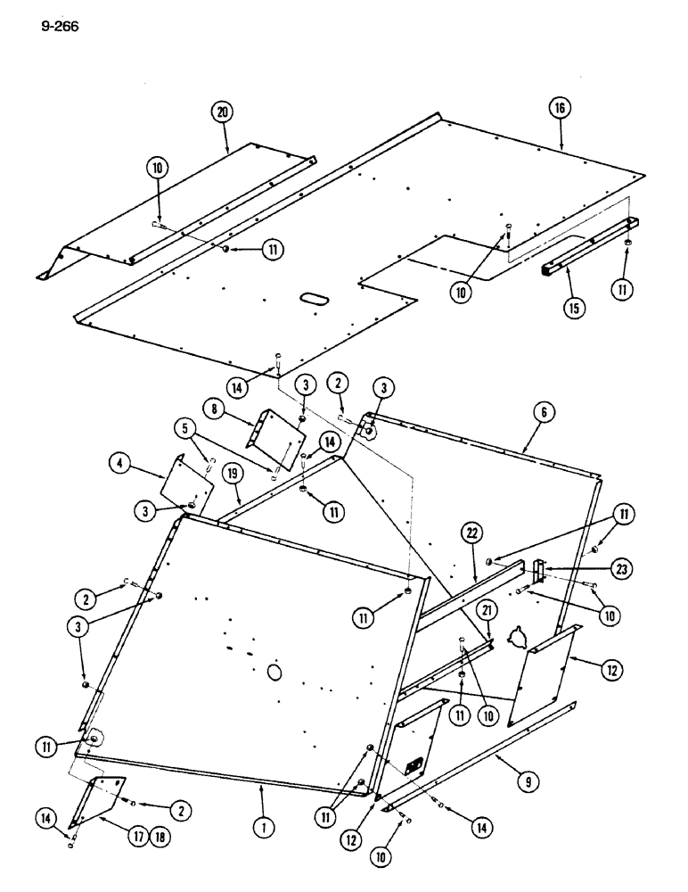 Схема запчастей Case IH 1620 - (9-266) - SEPARATOR HOOD (12) - CHASSIS