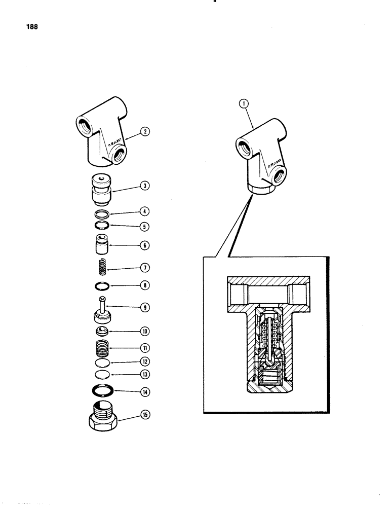 Схема запчастей Case IH 1070 - (0188) - A59905 STEERING RELIEF VALVE (05) - STEERING