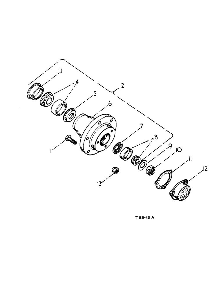 Схема запчастей Case IH 434 - (4-14) - FRONT WHEEL HUB - CHASSIS (06) - POWER TRAIN