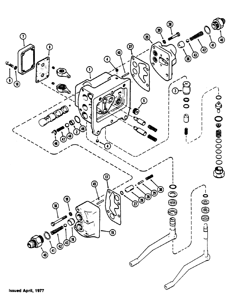 Схема запчастей Case IH 1175 - (168) - A141385 AUXILIARY VALVE, WITH STRAIGHT OUTLET FITTINGS (08) - HYDRAULICS