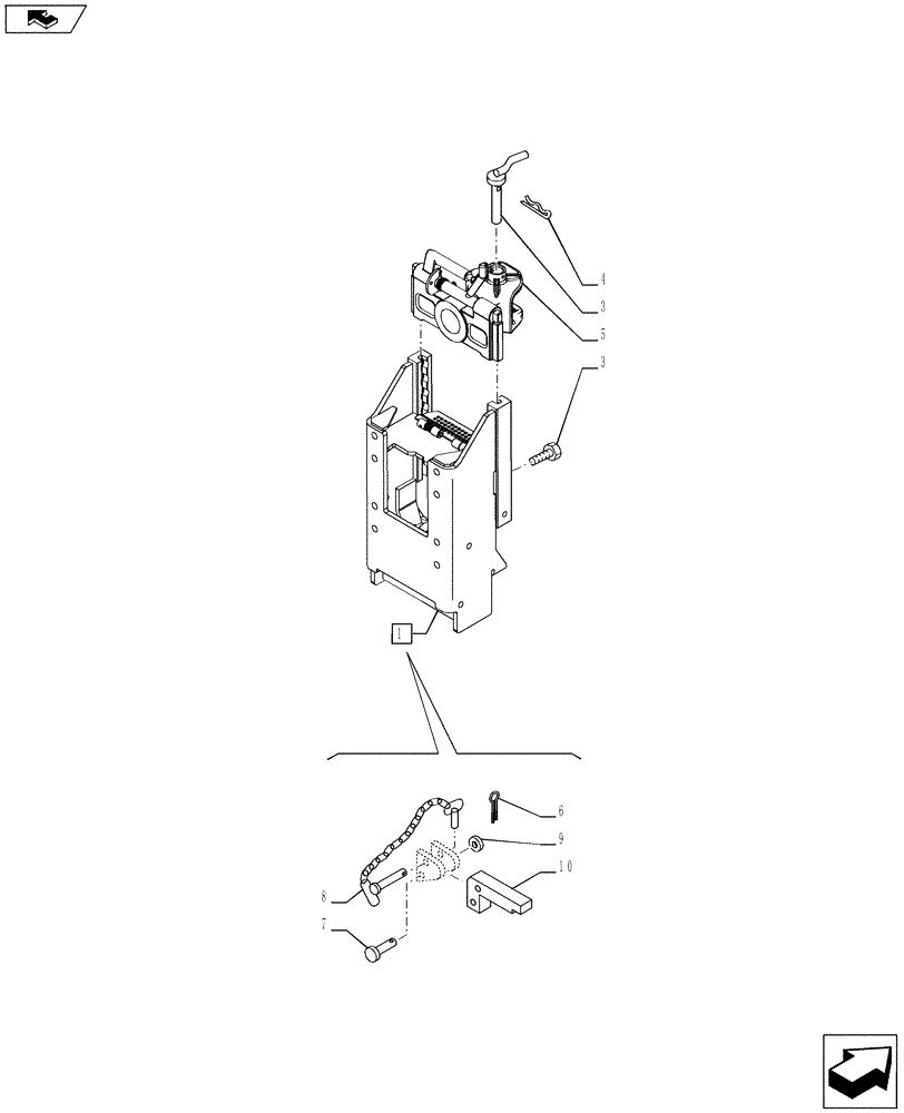 Схема запчастей Case IH PUMA 170 - (37.100.0503) - SLIDER TOW HOOK W/SWIVEL COUPLING & PITON, LESS SWINGING DRAWBAR - FRENCH TYPE (VAR.720887) (37) - HITCHES, DRAWBARS & IMPLEMENT COUPLINGS