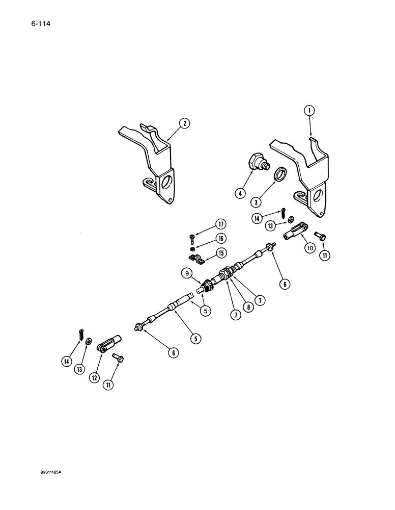 Схема запчастей Case IH 7130 - (6-114) - TRANSMISSION, PARK LOCK CONTROL (06) - POWER TRAIN