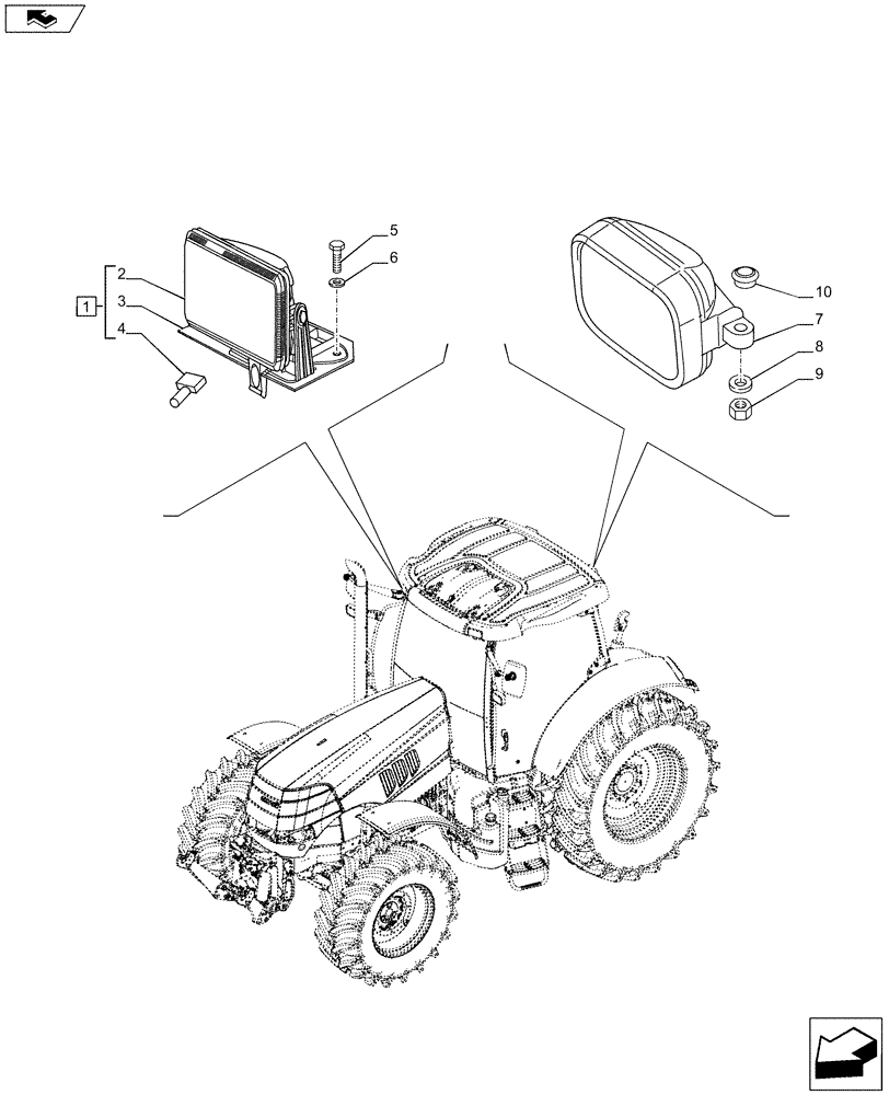 Схема запчастей Case IH PUMA 170 - (55.404.02[01]) - WORKLAMPS (55) - ELECTRICAL SYSTEMS