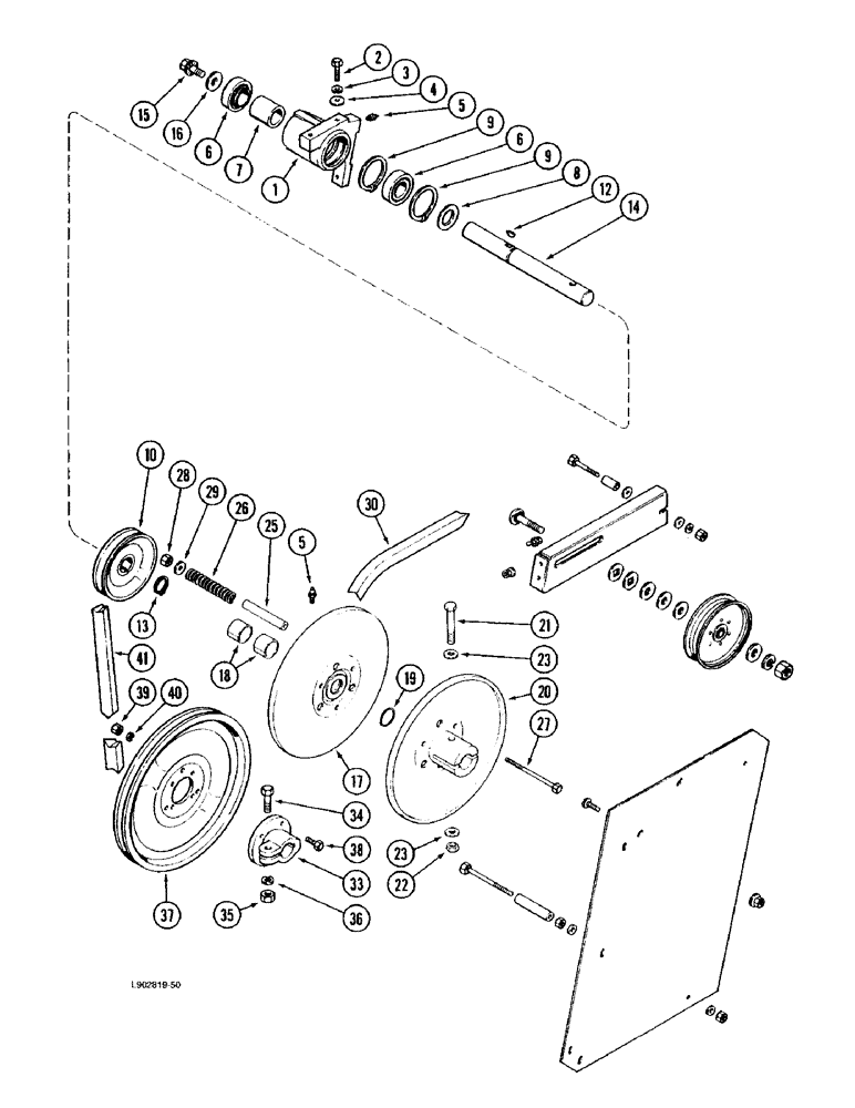 Схема запчастей Case IH 1670 - (9C-14) - SLOW SPEED FAN DRIVE (15) - BEATER & CLEANING FANS