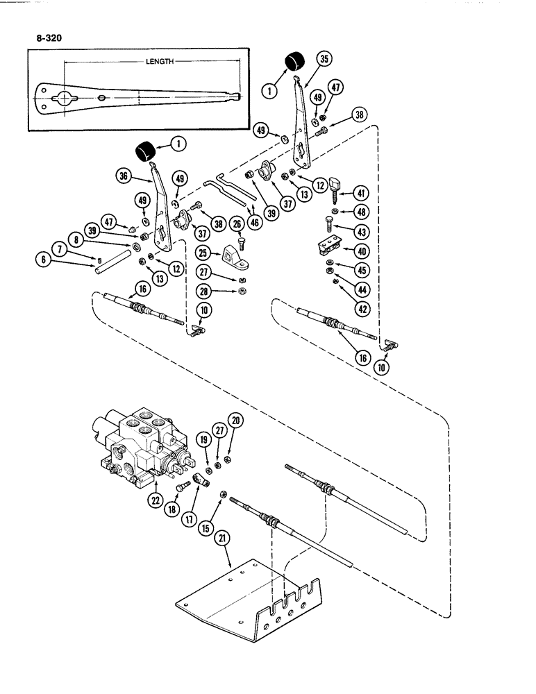 Схема запчастей Case IH 4494 - (8-320) - REMOTE HYDRAULIC CONTROLS, TWO CIRCUIT SYSTEM (08) - HYDRAULICS