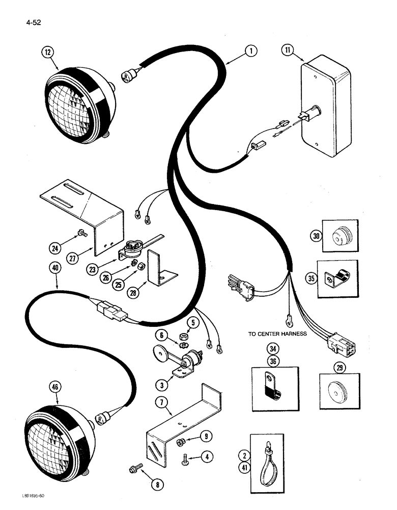 Схема запчастей Case IH 1680 - (4-052) - GRAIN TANK HARNESS (06) - ELECTRICAL