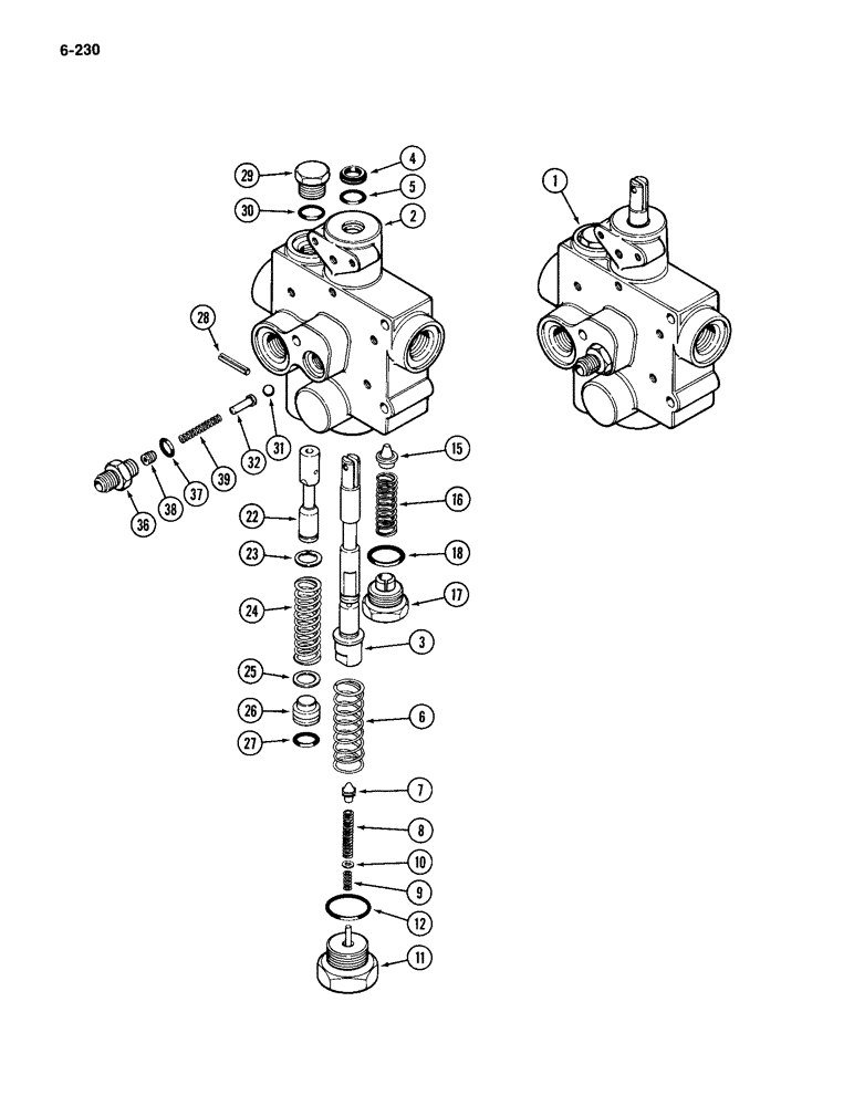 Схема запчастей Case IH 2094 - (6-230) - VALVE ASSEMBLY, PTO AND CLUTCH CONTROL (06) - POWER TRAIN