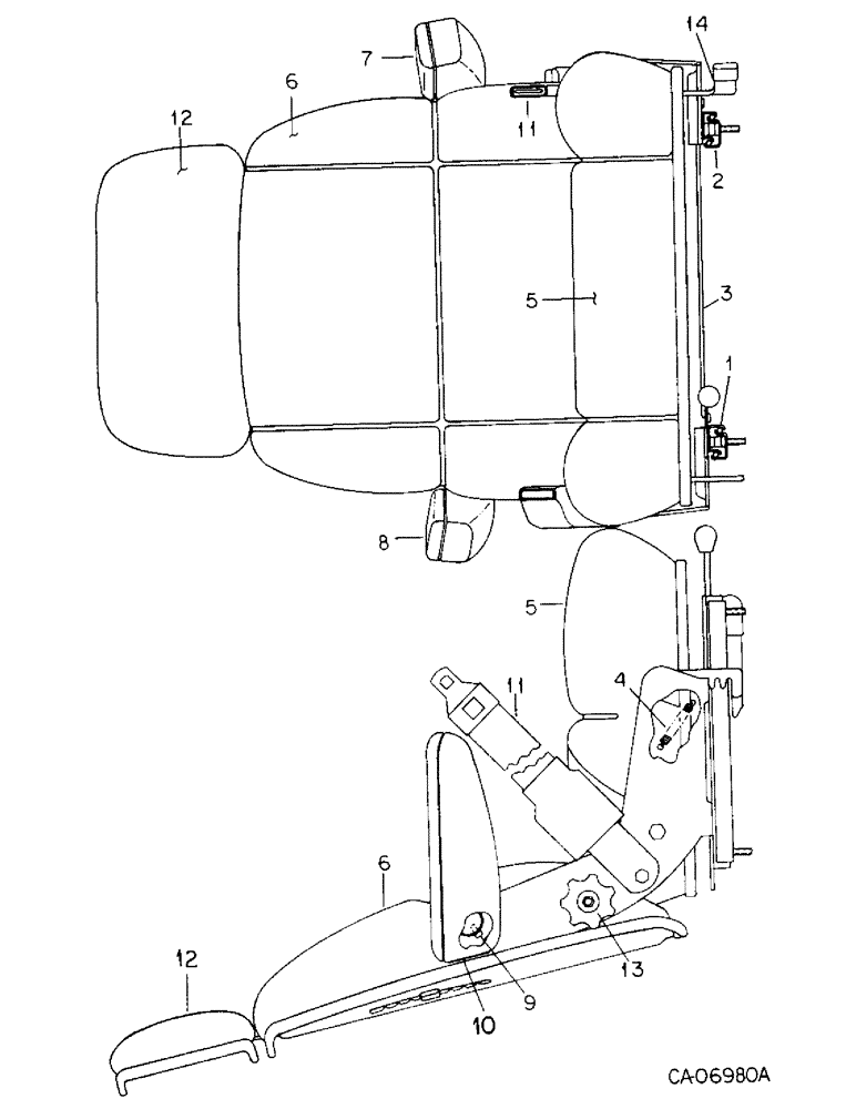 Схема запчастей Case IH 3688 - (13-16) - SUPERSTRUCTURE, DELUXE HYDRAULIC SEAT, SEARS (05) - SUPERSTRUCTURE