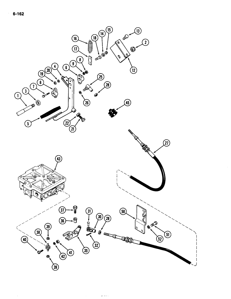 Схема запчастей Case IH 4490 - (6-162) - CLUTCH PEDAL AND LINKAGE (06) - POWER TRAIN